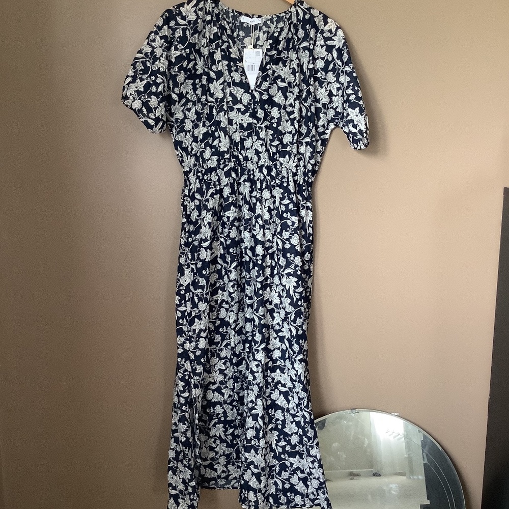 Mango blue large dress NWT